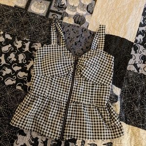 Gingham print tank top